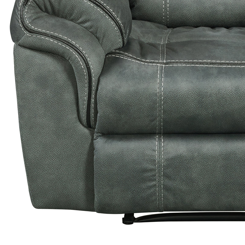 Sorrento 3PC Living Room Set in FB367 Charcoal-Sofa, Loveseat & Recliner