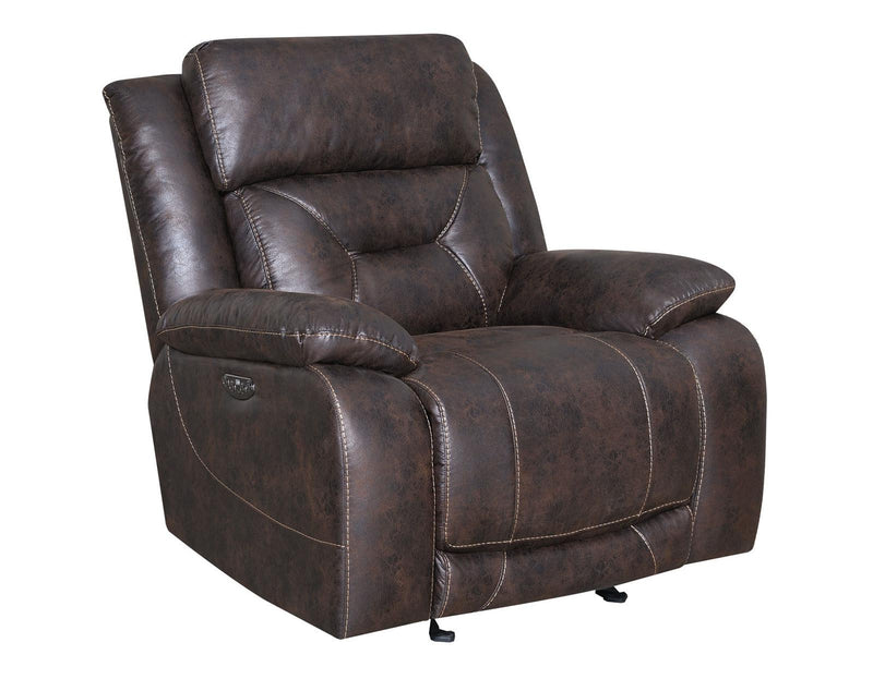 Steve Silver Aria Dual Power Recliner in Saddle Brown