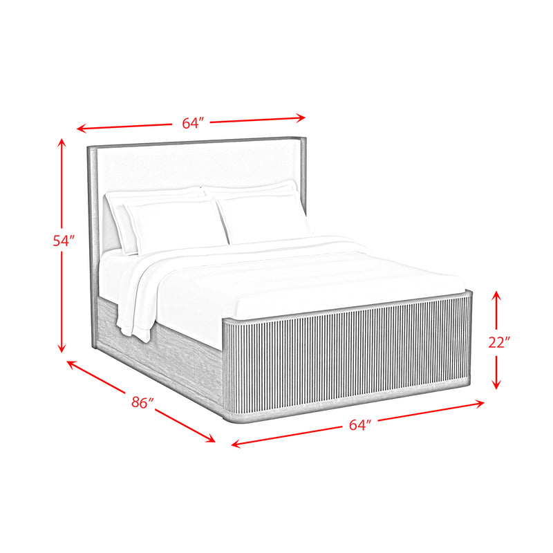Sylvie UPH Bed with White Fabric