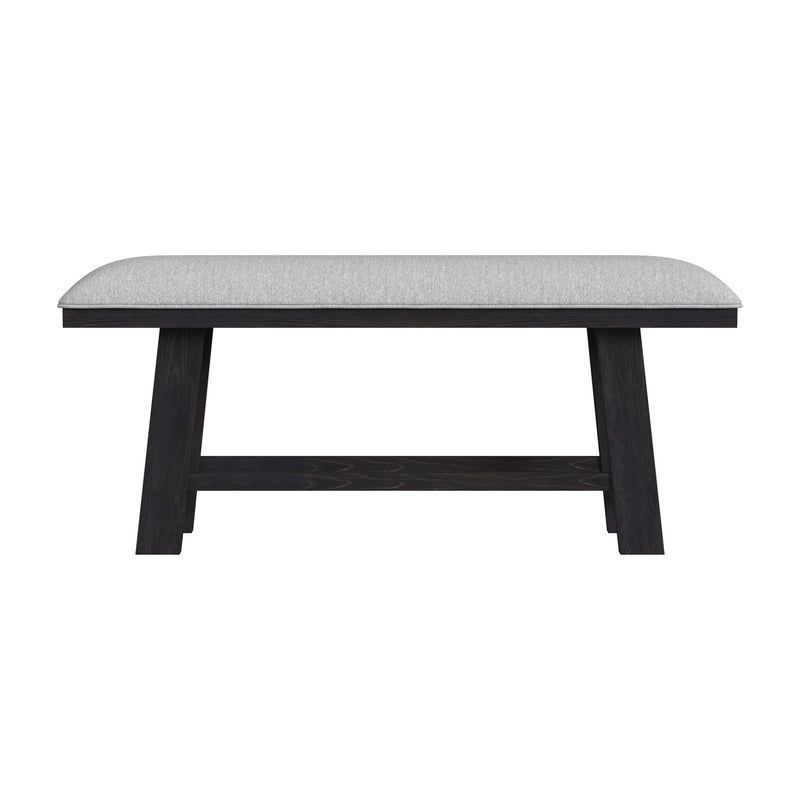 Transcend Counter Bench with Light Grey Fabric in Charcoal