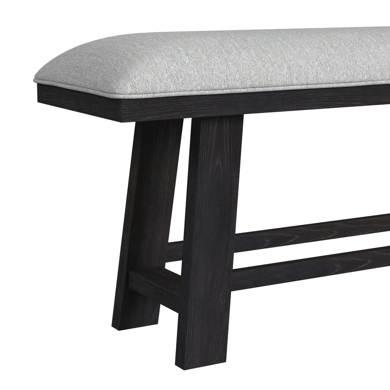 Transcend Counter Bench with Light Grey Fabric in Charcoal