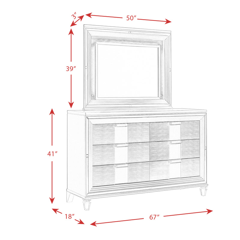 Twenty Nine Dresser & Mirror Set White