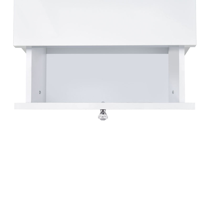 Vancouver Floor Mirror With Storage in White