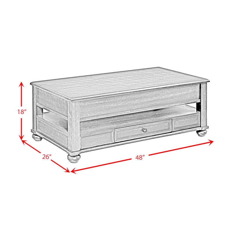 Wagner 2PC Occasional Table Set in Cherry-Rectangular Lift-Top Coffee Table & End Table