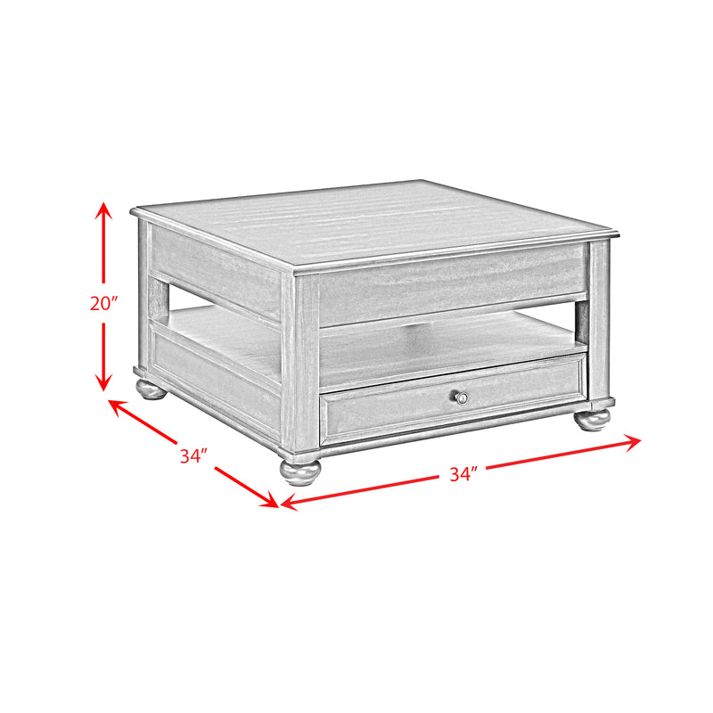 Wagner Square Lift-Top Coffee Table w/ Casters in Cherry