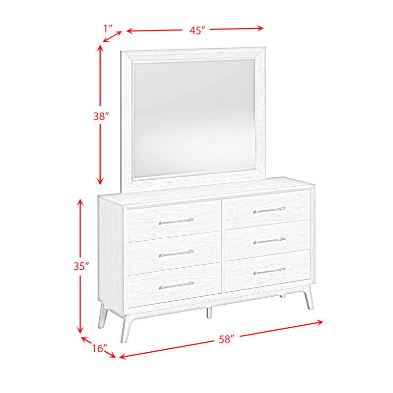 Westland Dresser and Mirror Set in Almond