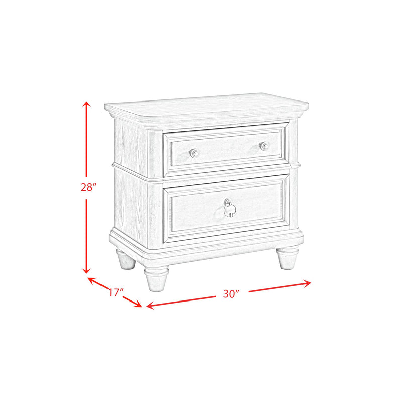 Whit-Ash Panel Bedroom Set with Door Chest