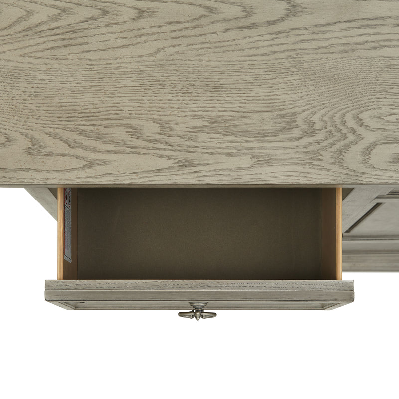 Whit-Ash 5-Drawer Door Chest in Light Grey