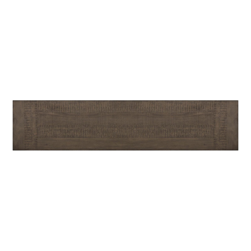Yellowstone Dining Bench with Metal Bar cross in Medium Brown