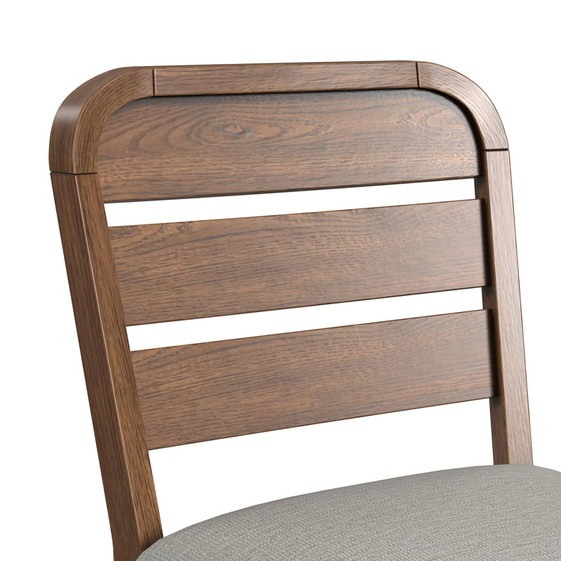 Glinda Side Chair with Light Grey Fabric in Brown (2 Per Carton)