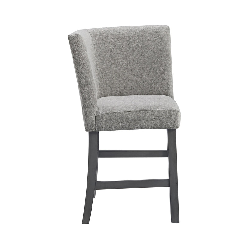 Seneca Counter Corner Bench with Upholstered Back and Grey Fabric