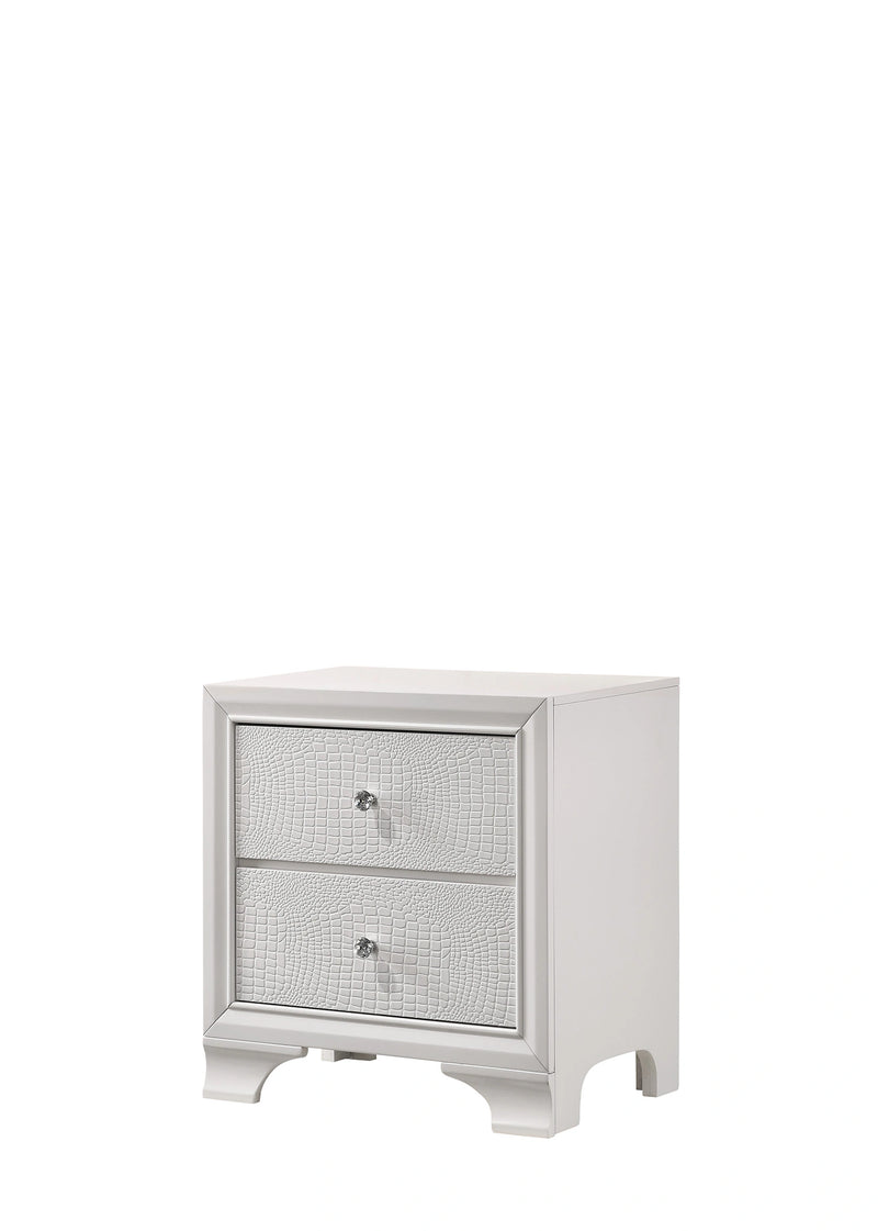 Crown Mark Furniture Lyssa 2 Drawer Nightstand in White image