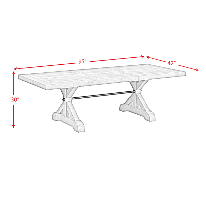 Yellowstone Dining Table with 2x12"" Leaves in Medium Brown