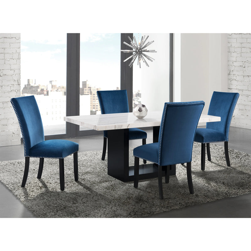 Valentino White 5PC Dining Set-Table & Four Chairs