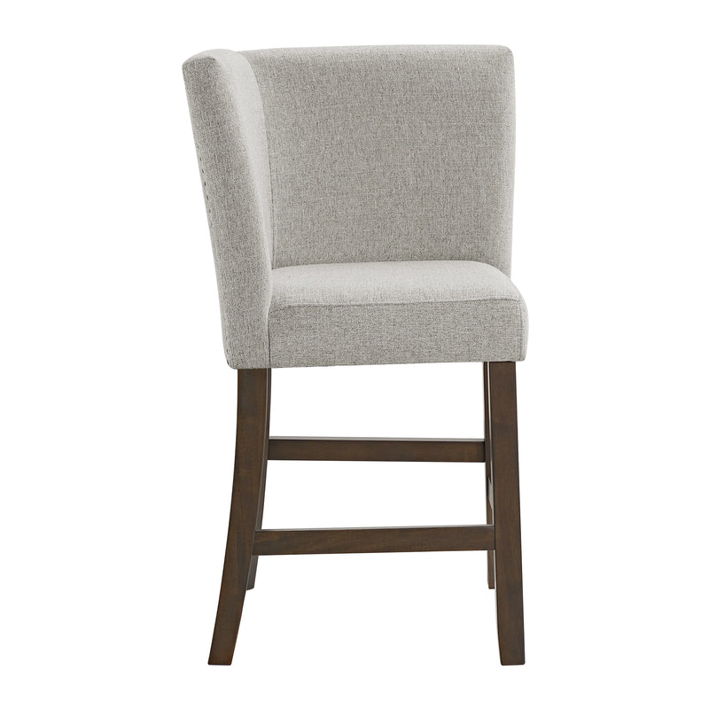 Seneca Counter Corner Bench with Upholstered Back and Grey Fabric