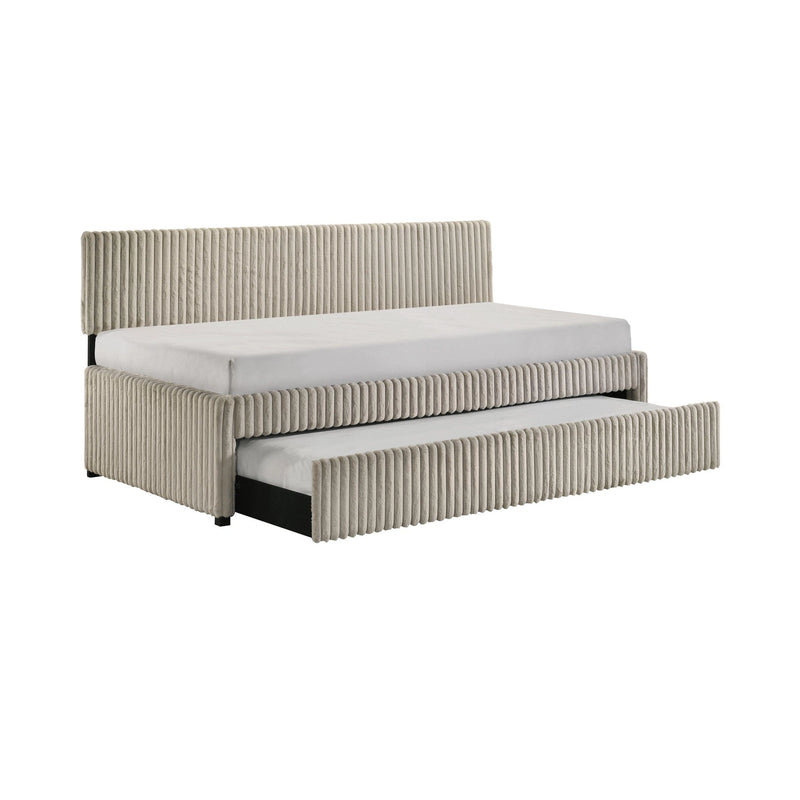 Arden Twin Daybed with Trundle in Corduroy Beige