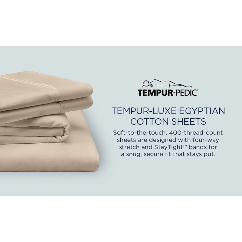 TEMPUR Luxe Egyptian Cotton Pillowcase Set Cool Gray