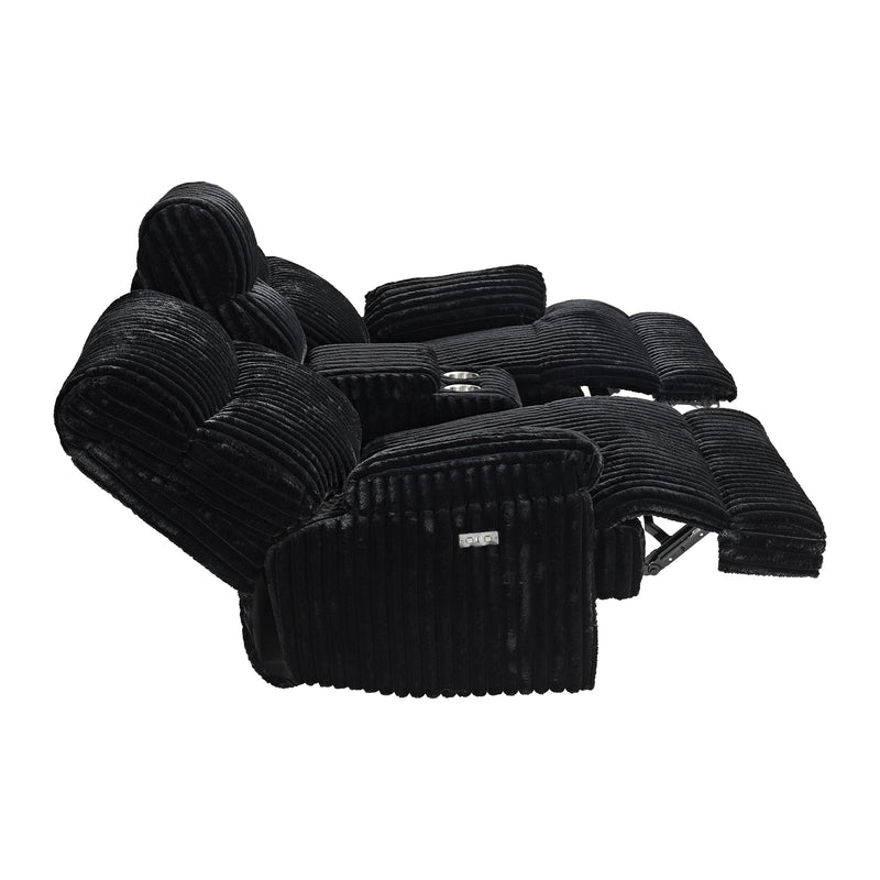 Admiral Loveseat with Console in Masis Black