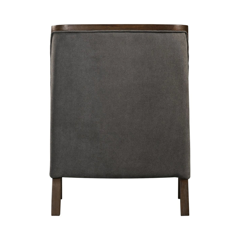 Hopkins Chair w/Brown Arm Columbia Charcoal