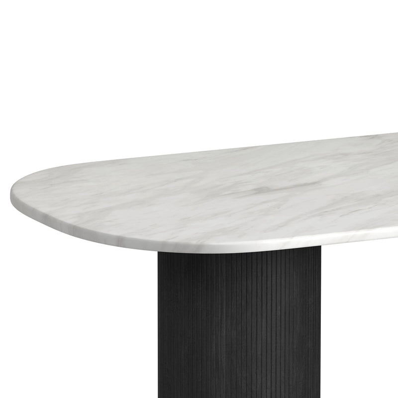 Sylvie Oval Dining Table with White Faux Marble Top