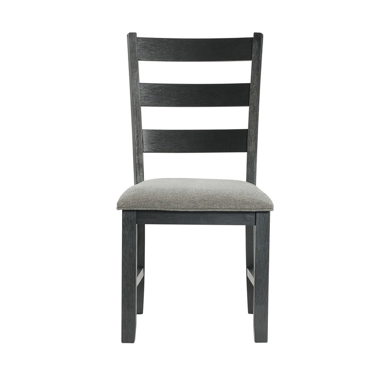 Martin Side Chair with Grey Fabric - Black Finish (2 Per Carton)