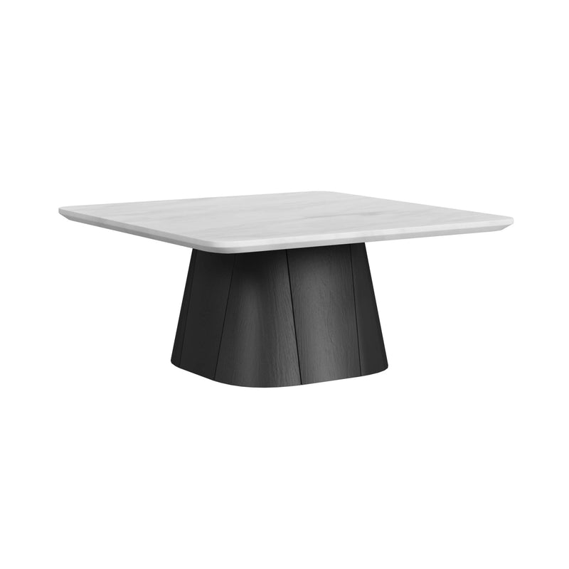 Edison 2PC Occasional Table Set in White and Black-Coffee Table & End Table