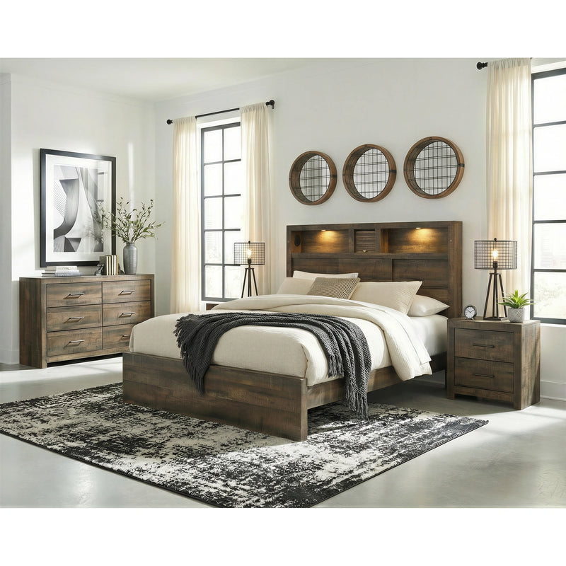 Bailey Bookcase Panel Bedroom Set with 2 Nightstands
