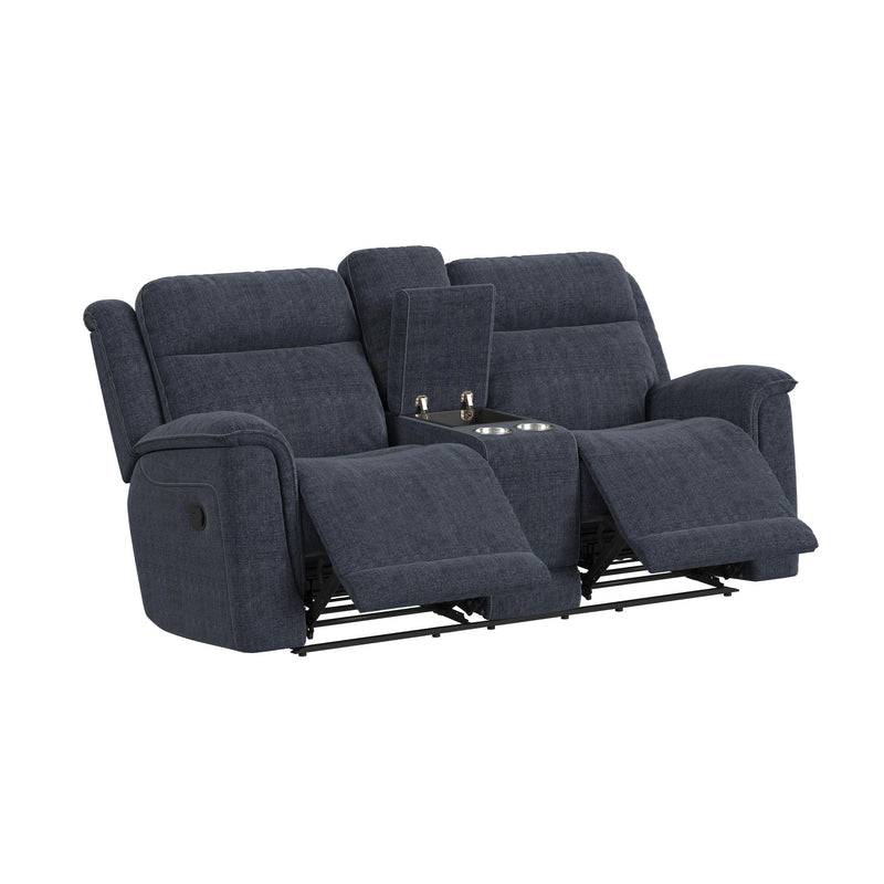 Striker Loveseat w/Console in Bristol Cobalt