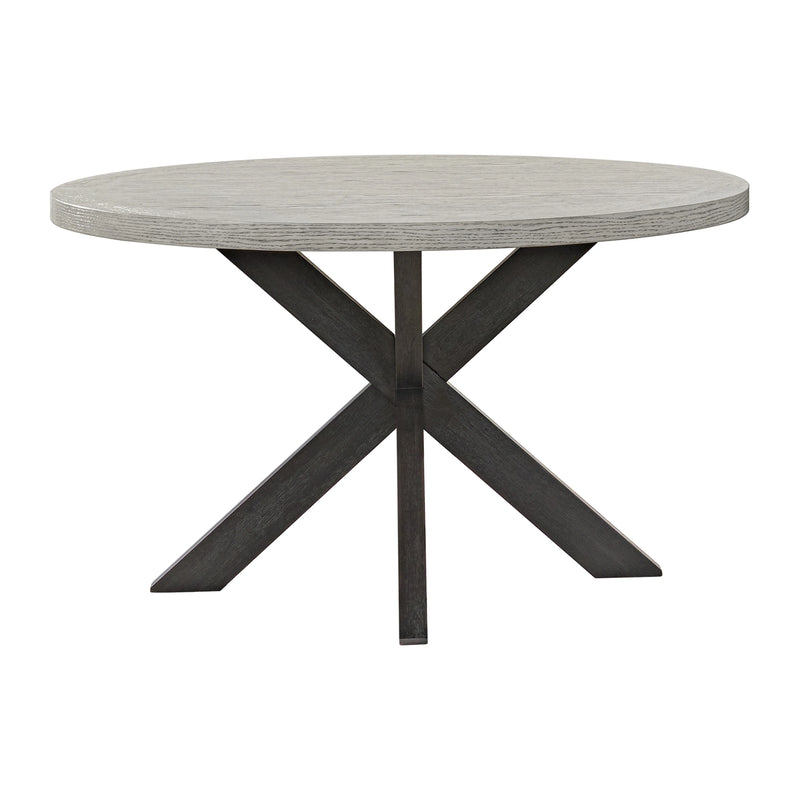 Axel Round Dining Table with Light Grey Top in Espresso