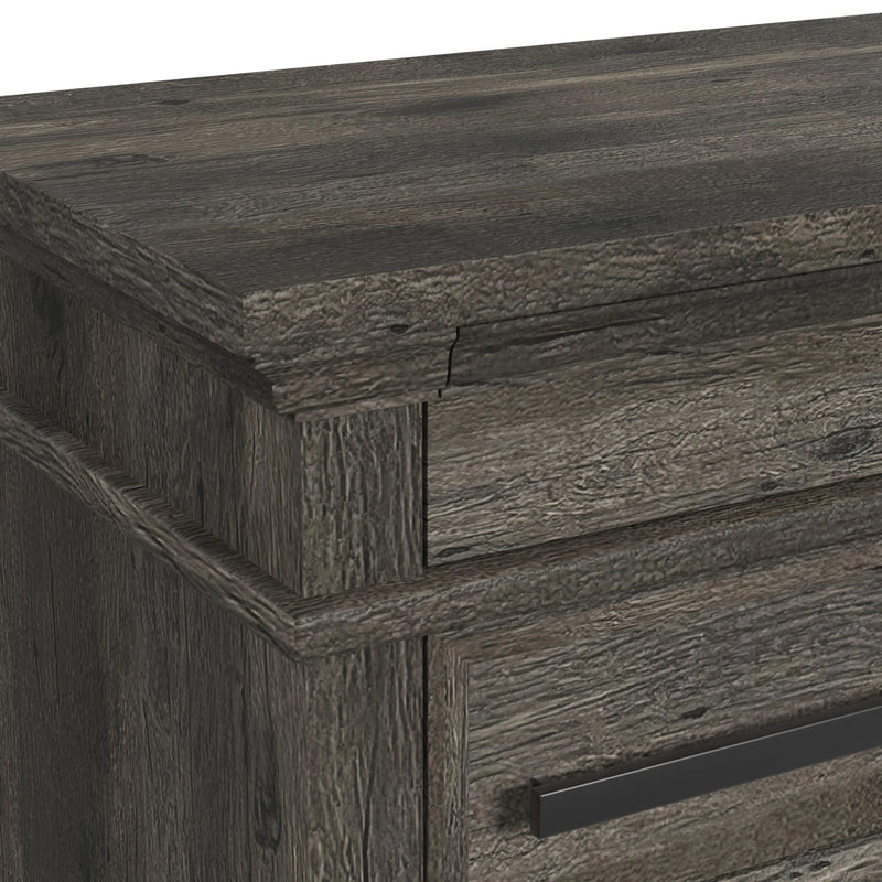 Park Ridge Bedroom Set with 2 Nightstands in Charcoal