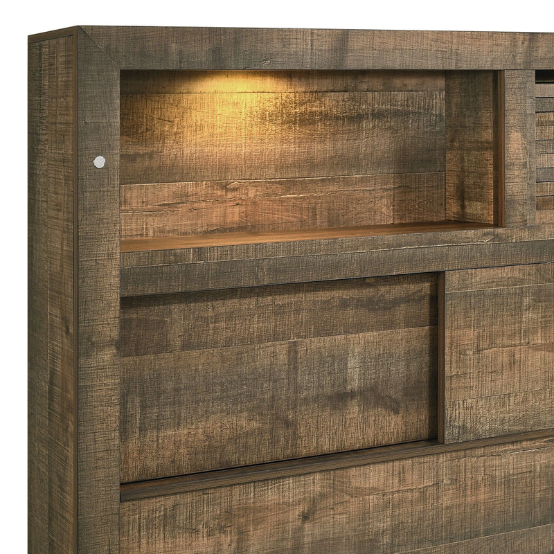 Bailey Bookcase Panel Bedroom Set with 2 Nightstands