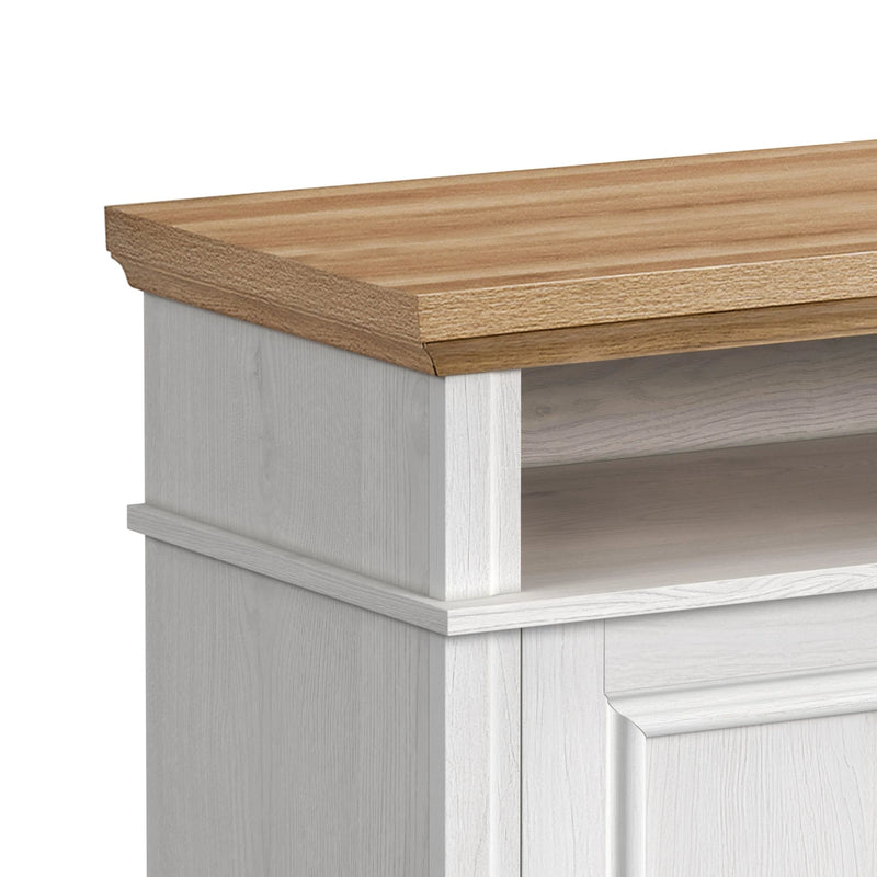 Villa Console with 23"" Fireplace Insert in White & Natural