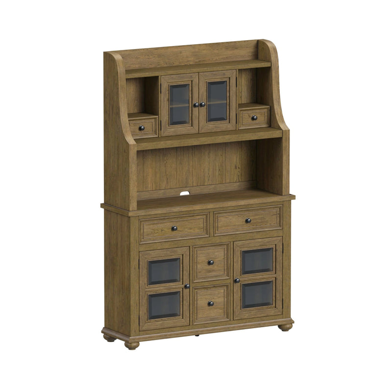 Heritage & Home Buffet and Hutch in Oak Brown