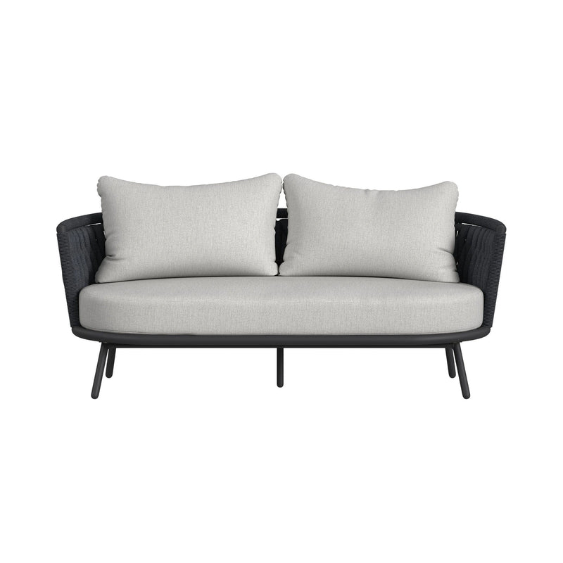 Bali Loveseat with Olefin Grey in Dark Grey