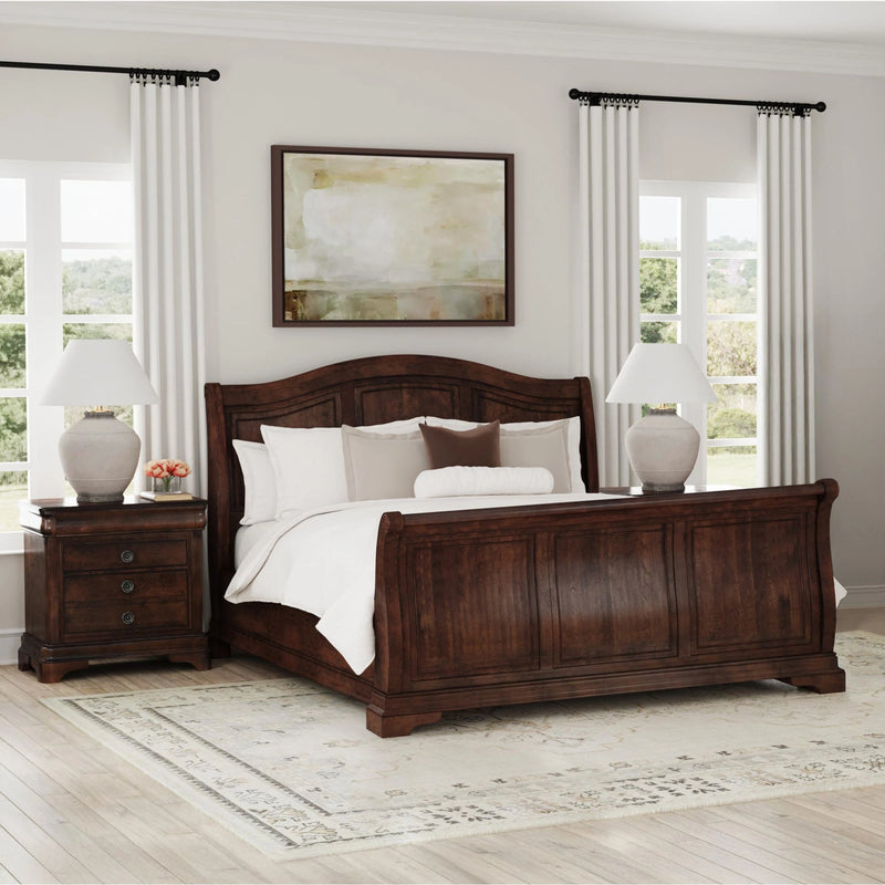 Cameron Cherry Sleigh Bedroom Set