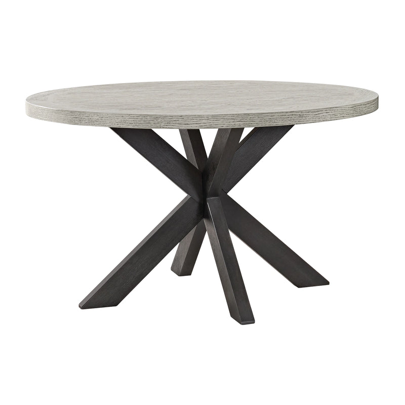Axel Round Dining Table with Light Grey Top in Espresso