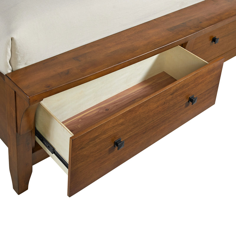 Gage Sleigh Storage Bed in Chestnut