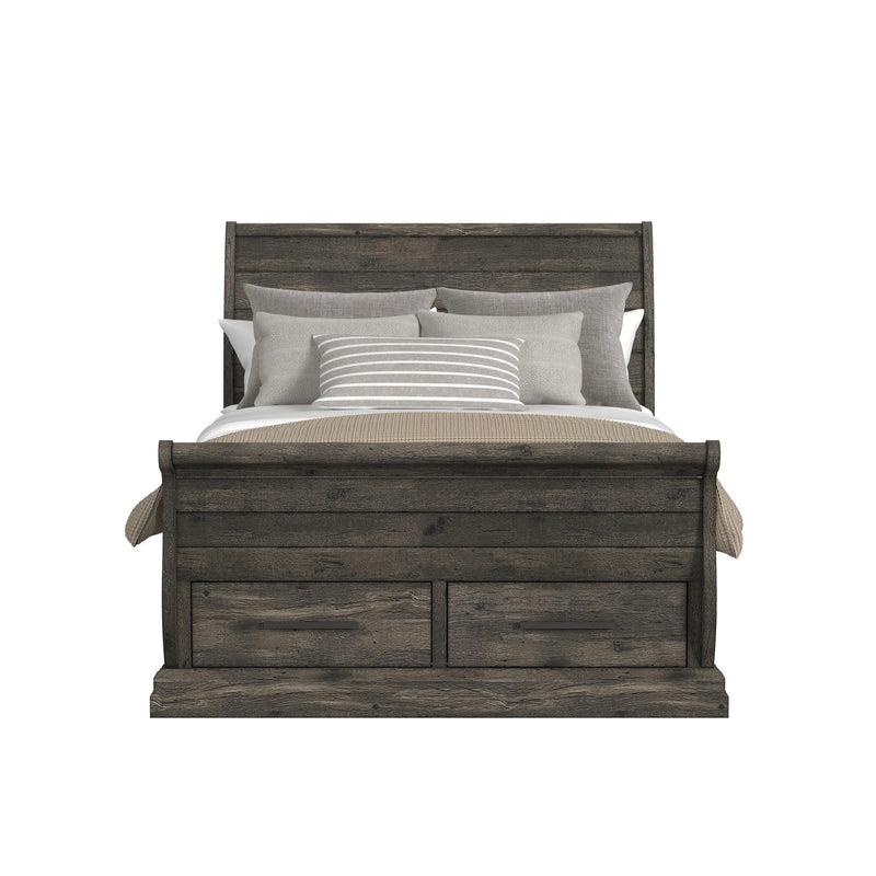 Park Ridge Sleigh Storage Bed in Charcoal