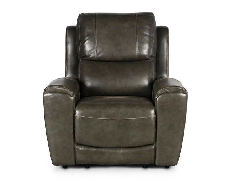 Steve Silver Laurel Leather Dual Power Recliner in Grey