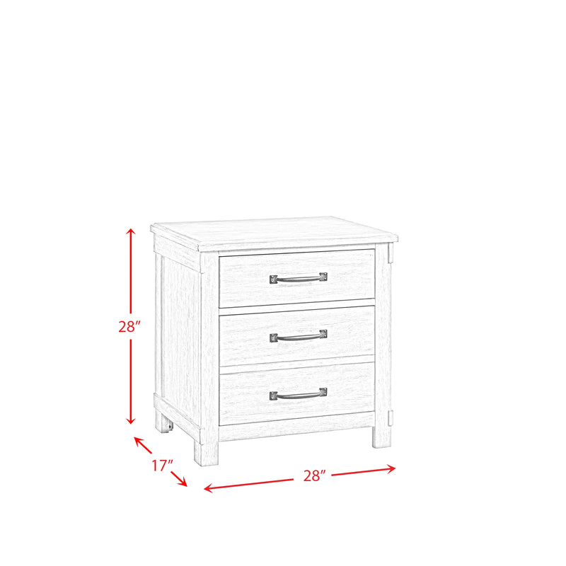 Scott Nightstand W/USB White Finish