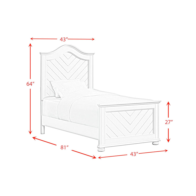 Kona Bedroom Set with 2 Nightstands in White