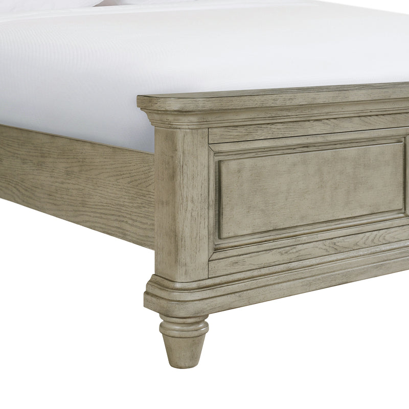 Whit-Ash Bedroom Set with 2 Nightstands in Light Grey