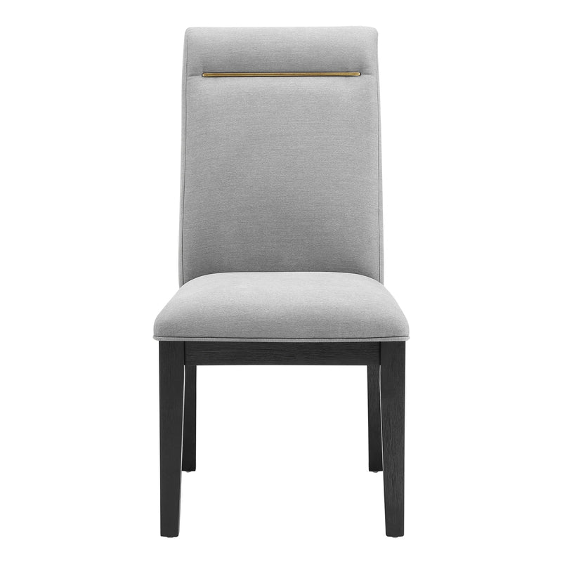 Steve Silver Yves Performance Side Chair in Rubbed Charcoal (Set of 2)