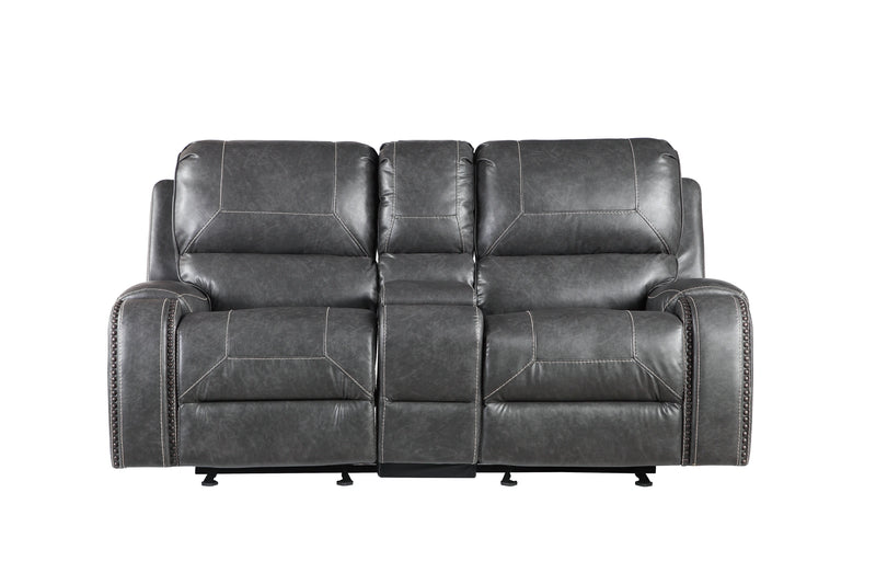 Steve Silver Keily Manual Glider Reclining Loveseat in Dove Grey
