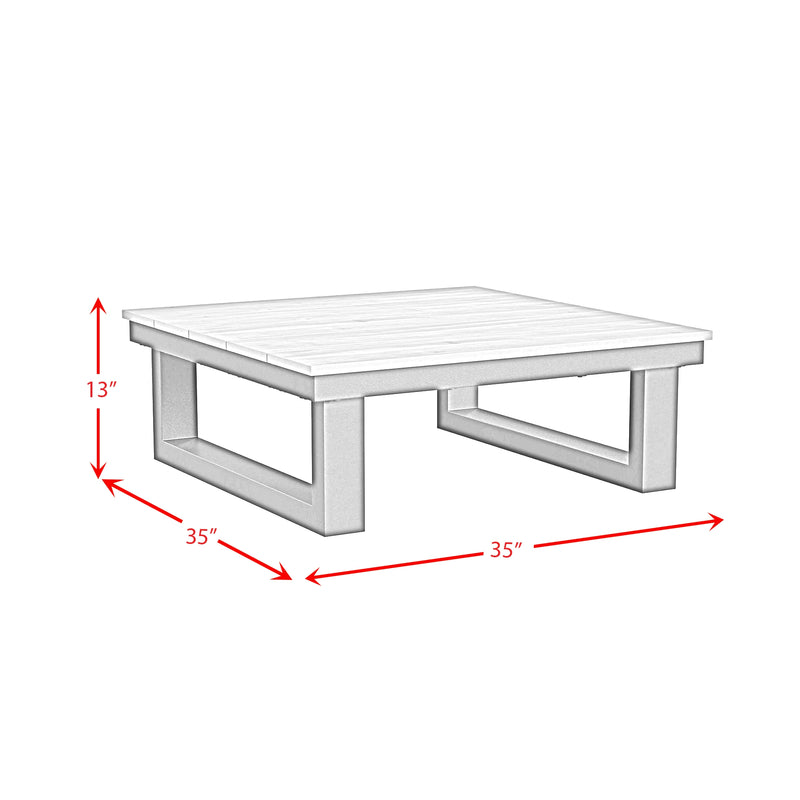 Cabana Coffee Table with Natural Top in Black