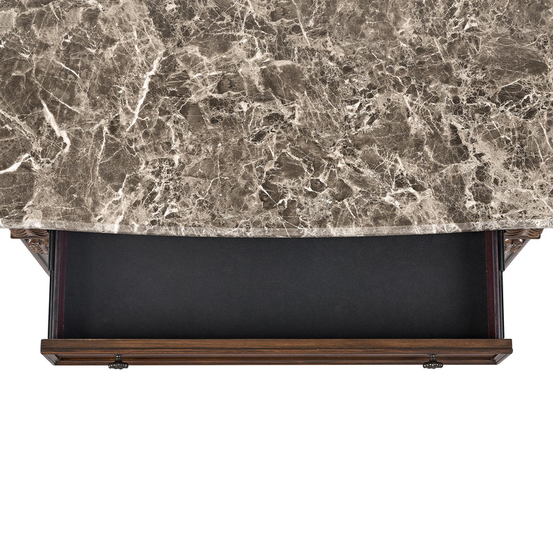Cadenza UPH Bedroom Set with Black PU in Brown