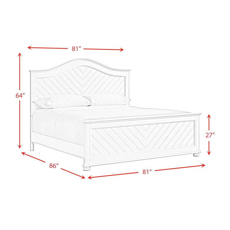 Kona Bedroom Set with 2 Nightstands in White