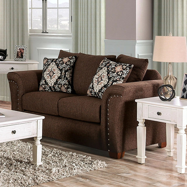 BELSIZE Loveseat Grey, Beige, & Choclate