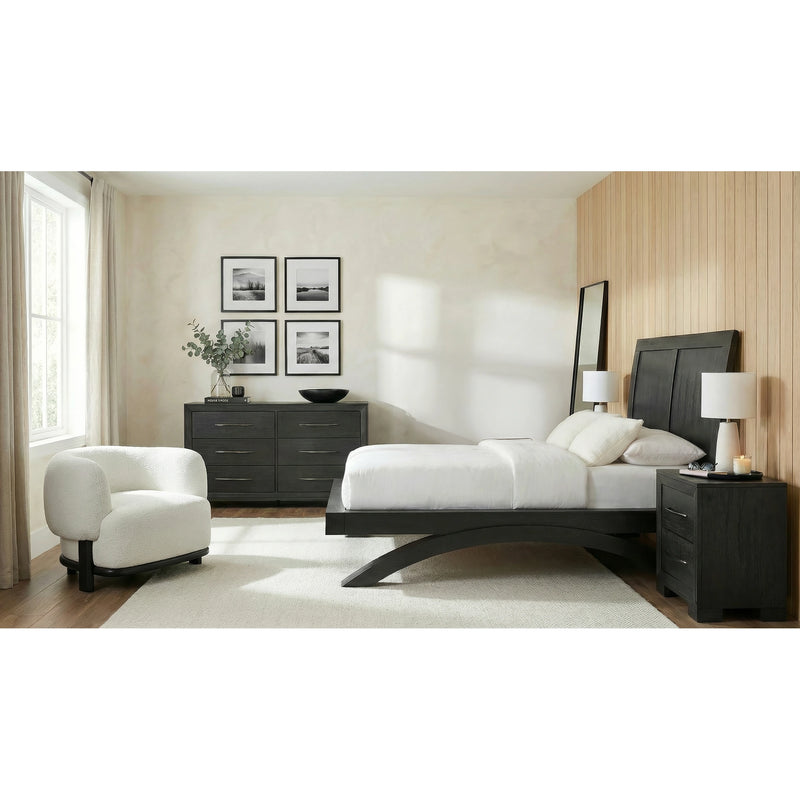 Allan Bedroom Set with 2 Nightstands in Black