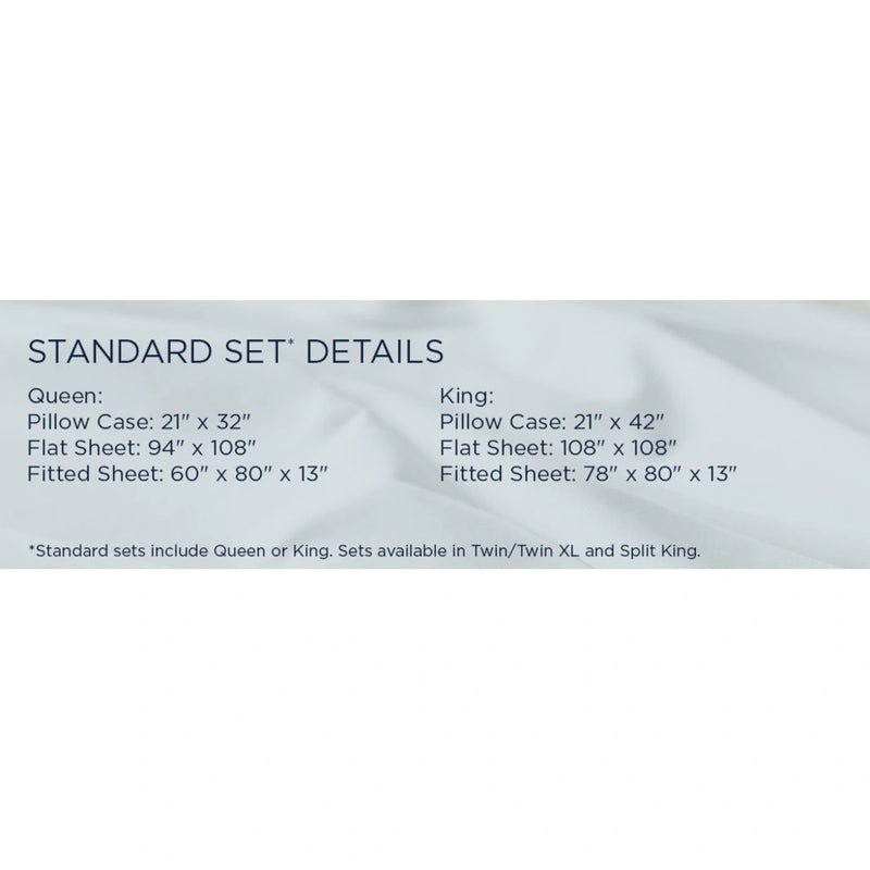TEMPUR Luxe Egyptian Cotton Sheet Set Sleepy Blue